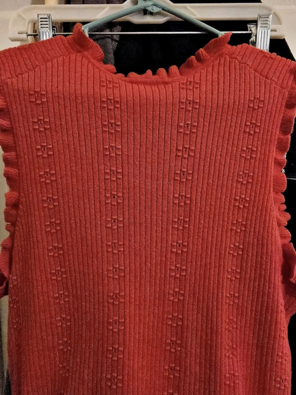 Free Assembly Ribbed Ruffle Tank in Orange Size XL Like New - Picture 2 of 7